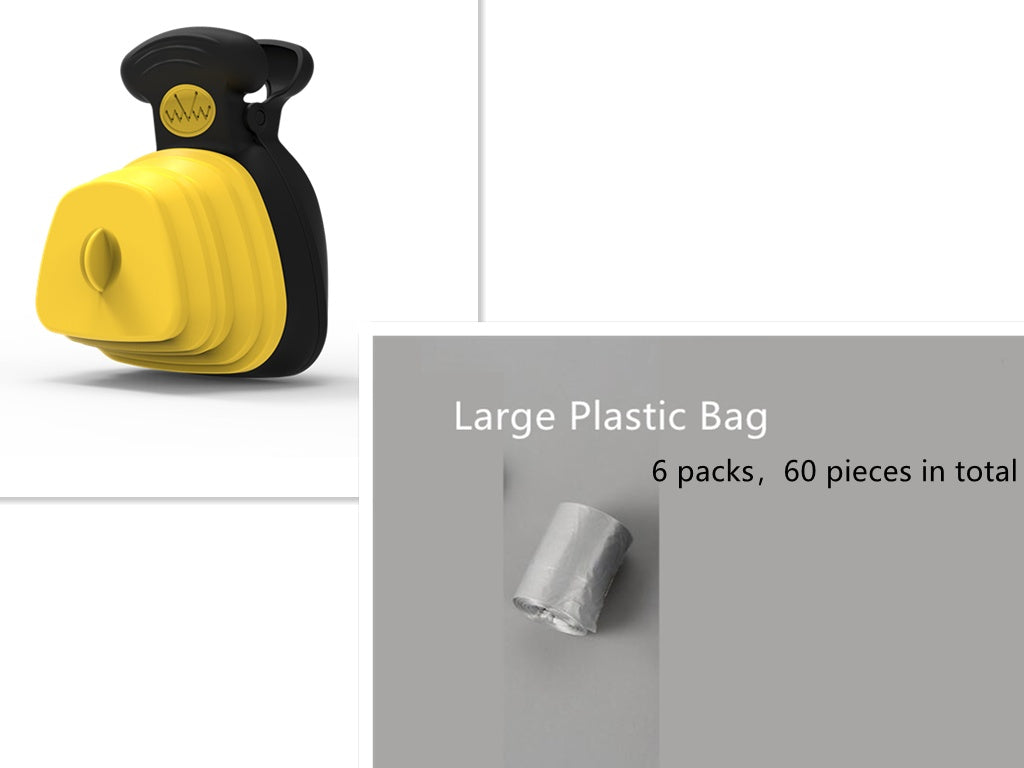 Distributeur de sacs à crottes pour chien de compagnie Cuillère à crottes pliable de voyage
